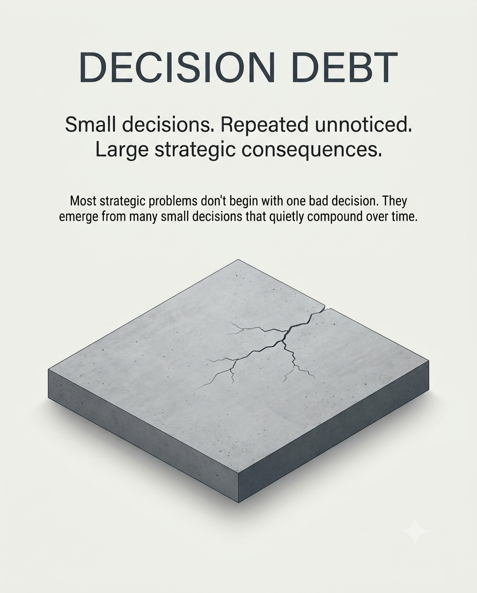 Decision Debt &mdash; small decisions, repeated unnoticed, create large strategic consequences